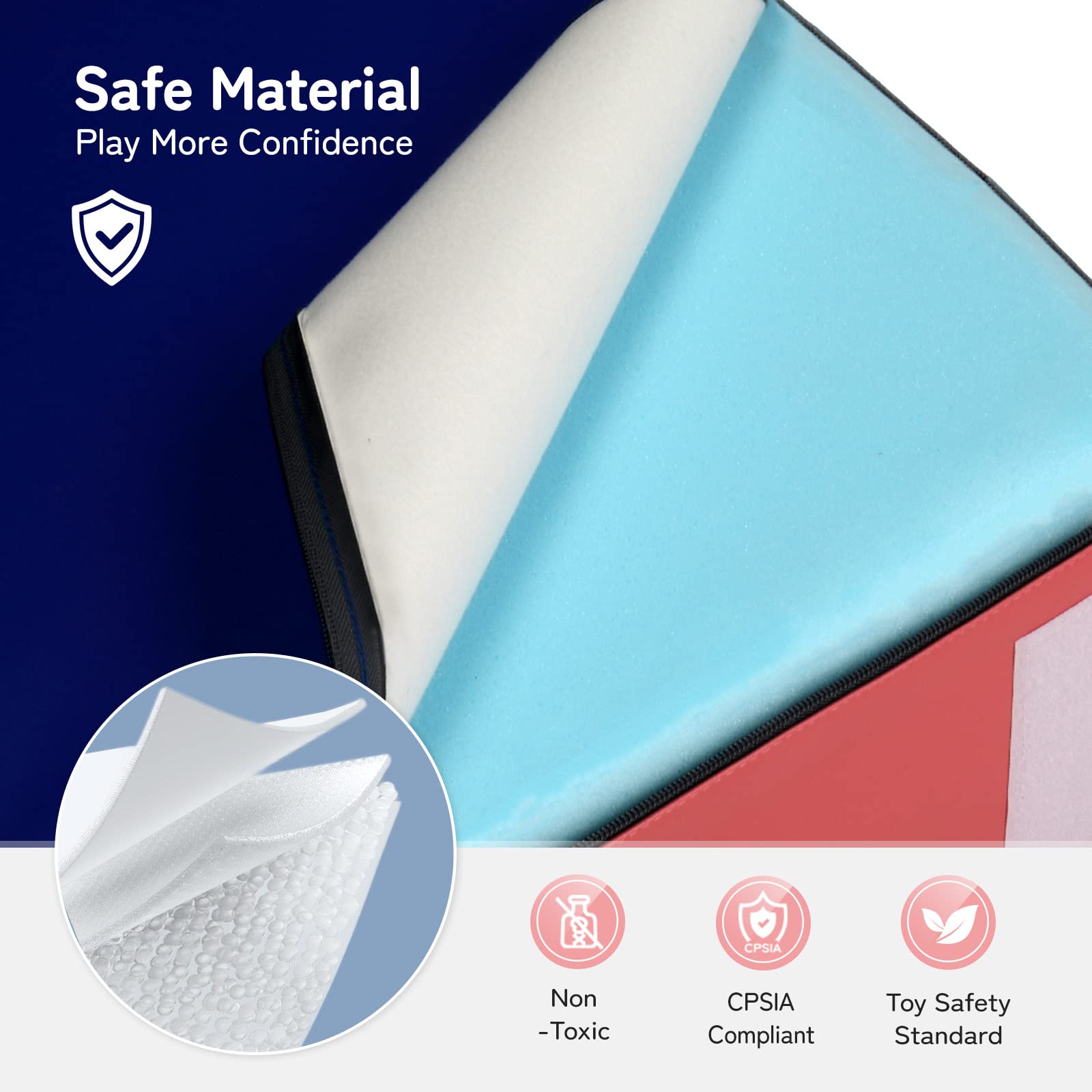 JOYMOR 4-Piece Soft Foam Climbing Blocks And Crawl Activity Playset