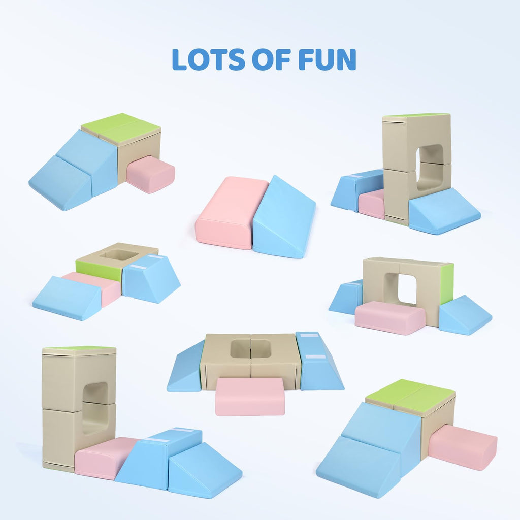 JOYMOR 5-Piece Foam Climbing Blocks for Toddlers with PU Leather