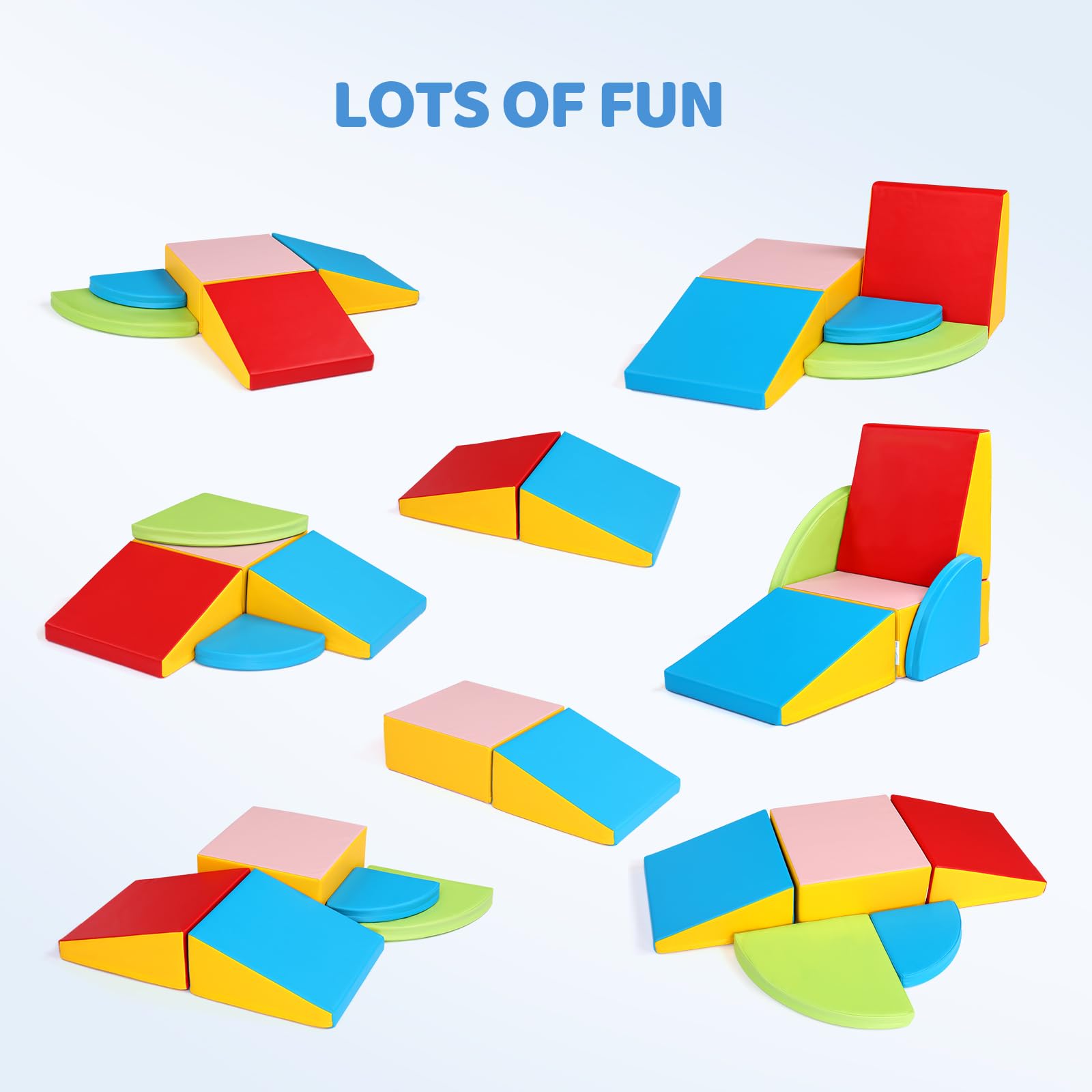 JOYMOR 5-Piece Foam Climbing Blocks for Toddlers with PU Leather