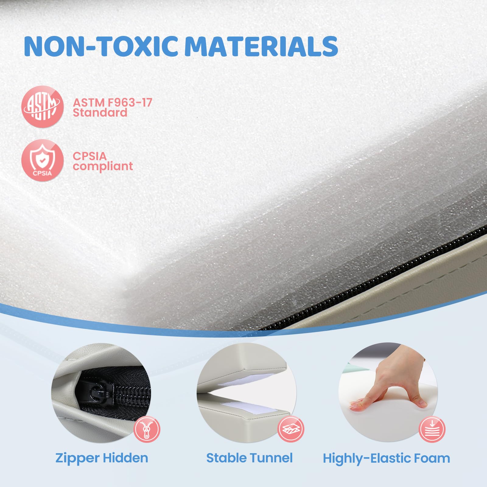 JOYMOR 5-Piece Foam Climbing Blocks for Toddlers with PU Leather