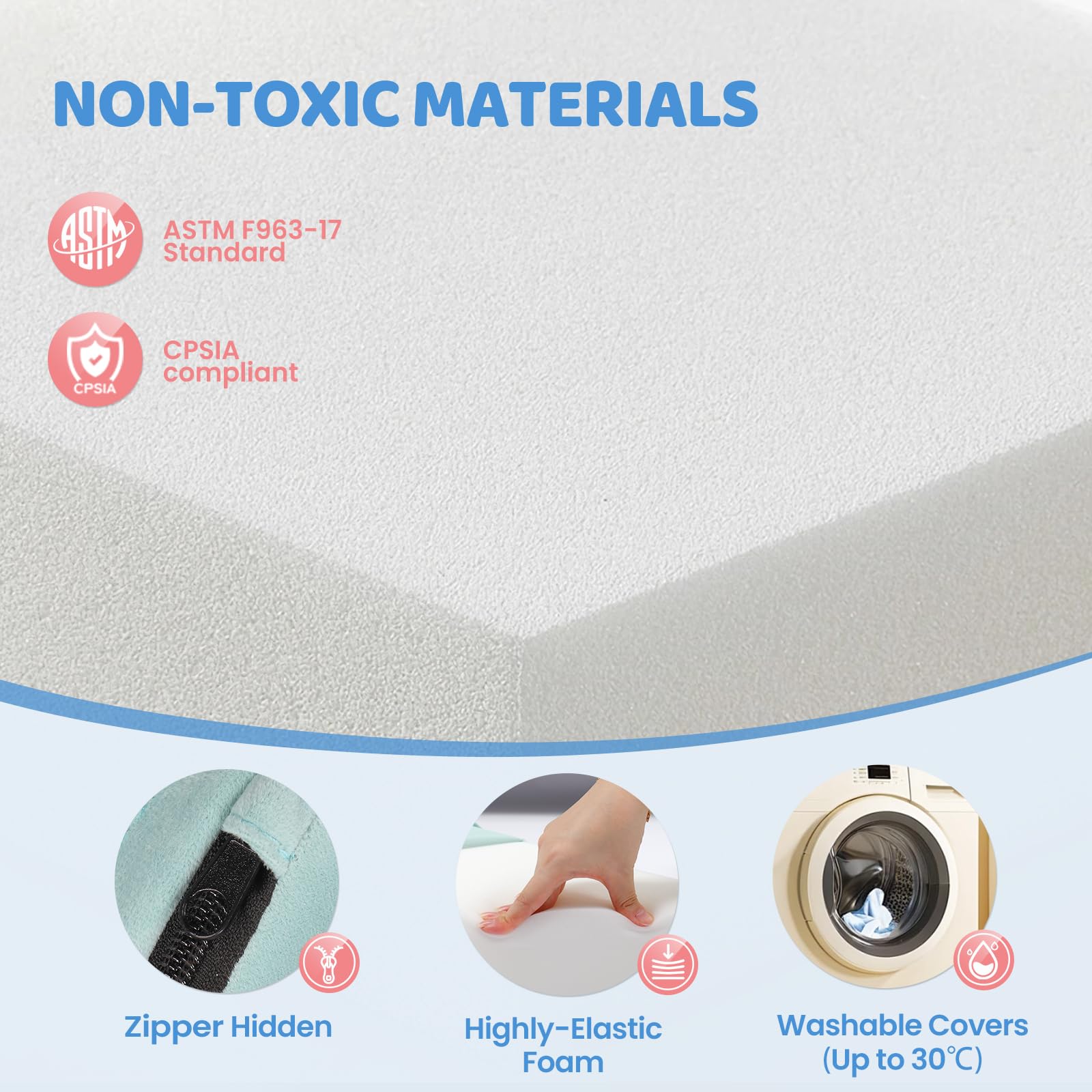 JOYMOR 8-Piece Soft Foam Climbing Blocks for Toddlers Fabric with Foldable Ball Pit