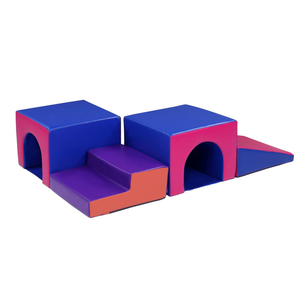 JOYMOR 4-Piece Soft Foam Climbing Blocks And Crawl Activity Playset