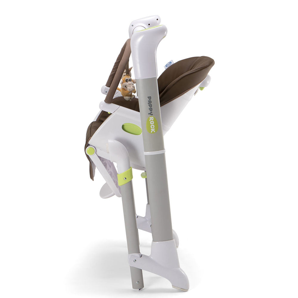 Pali Pappy Rock High Chair and Swing in Pearl Gray