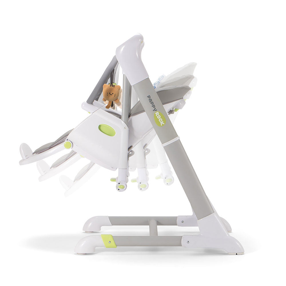 Pali Pappy Rock High Chair and Swing in Pearl Gray