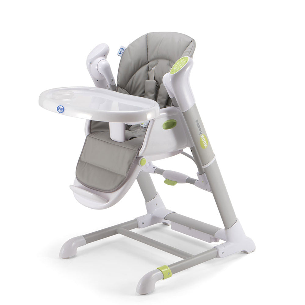 Pali Pappy Rock High Chair and Swing in Pearl Gray