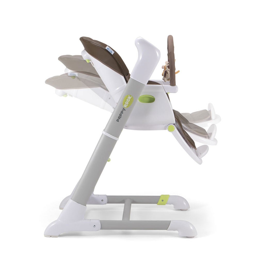 Pali Pappy Rock High Chair and Swing in Pearl Gray