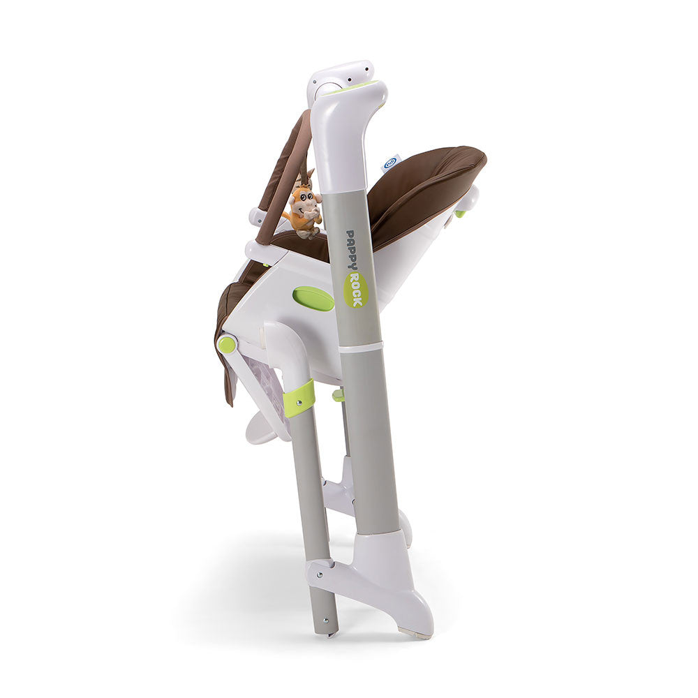 Pali Pappy Rock High Chair and Swing in Pearl Gray